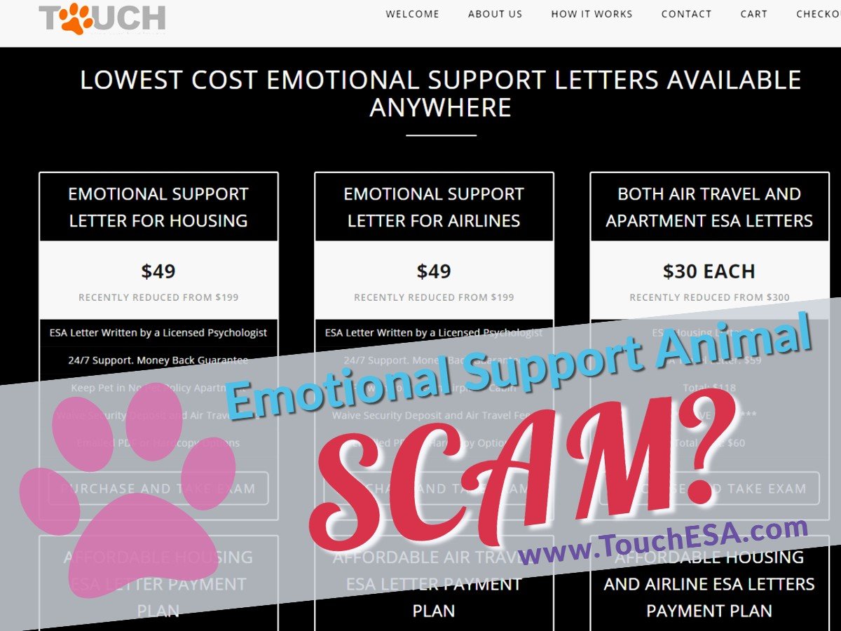 TouchESA.com Emotional Support Animal Scam