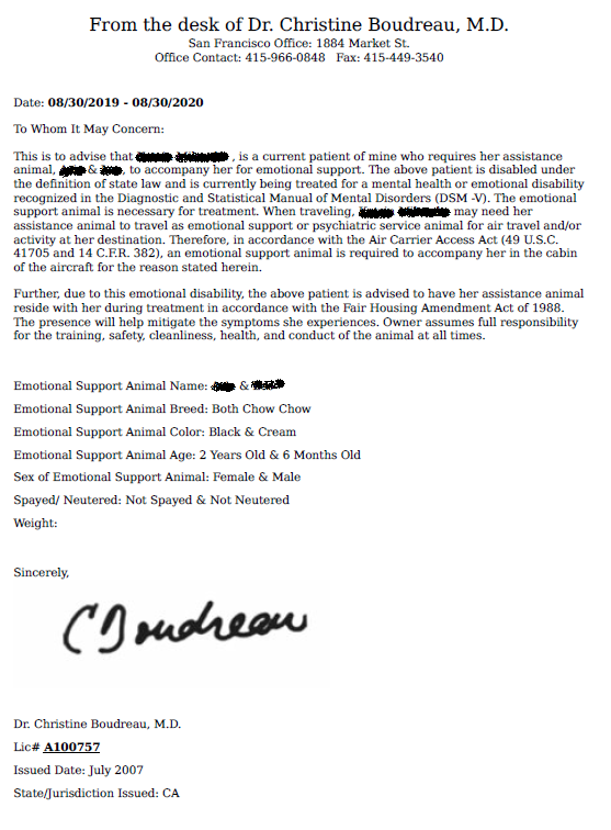 Emotional Support Animal Letter From A Licensed ESA Therapist